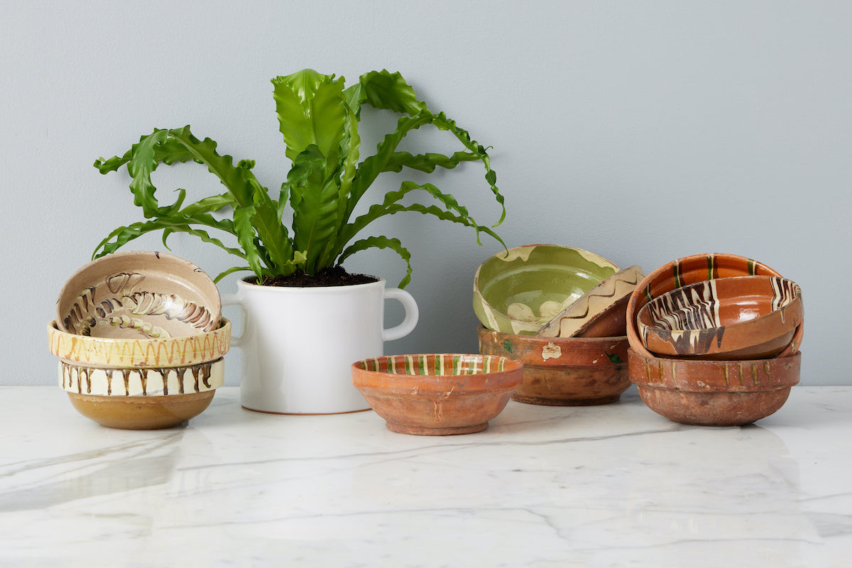 Found Decorative Terracotta Bowl, Assorted