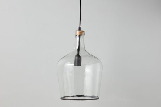 Glass Pendant Light, Demijohn Style