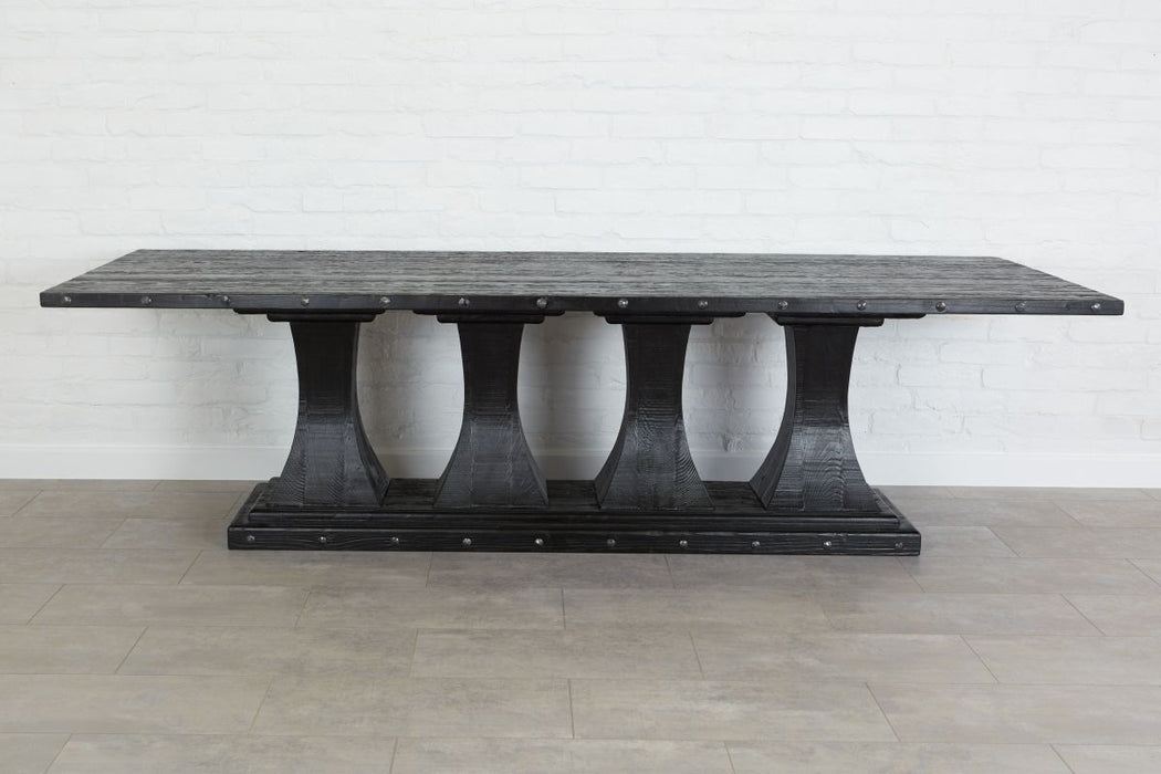 Camden Pedestal Rectangle Table- Black