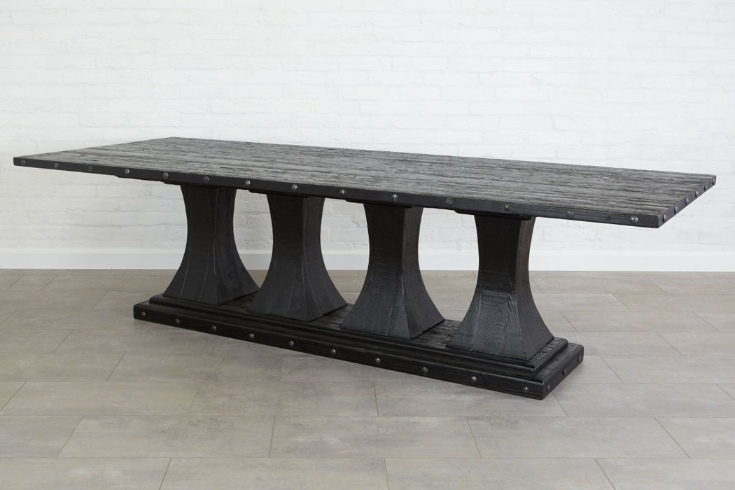Camden Pedestal Rectangle Table- Black