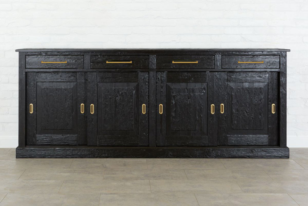 Black Parisian Sideboard, Wood Doors