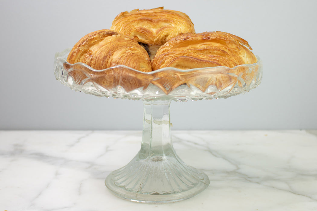 Found Glass Cake Stand, Clear