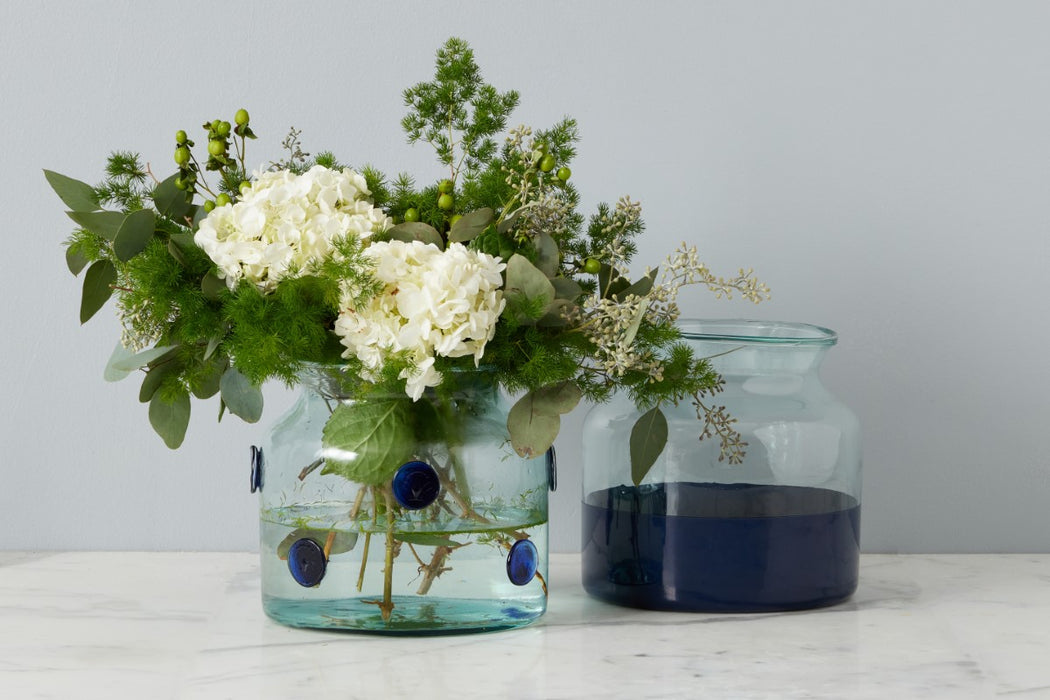 Seashell Sealed Flower Vase, Blue