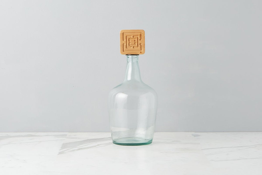 Glass Demijohn with Wood Topper, Small