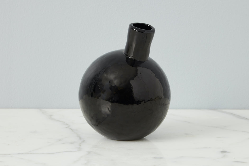 Black Sphere Bud Vase