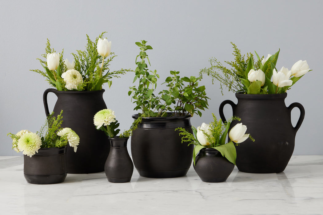 Limited Edition Black Wide Neck Vase, Small