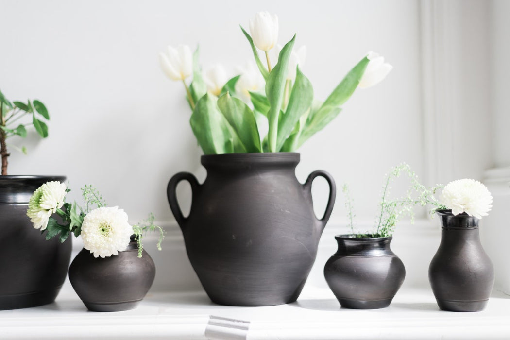 Limited Edition Black Wide Neck Vase, Small