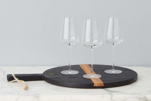 Mod Charcuterie Cheese Board, Small Round, Black