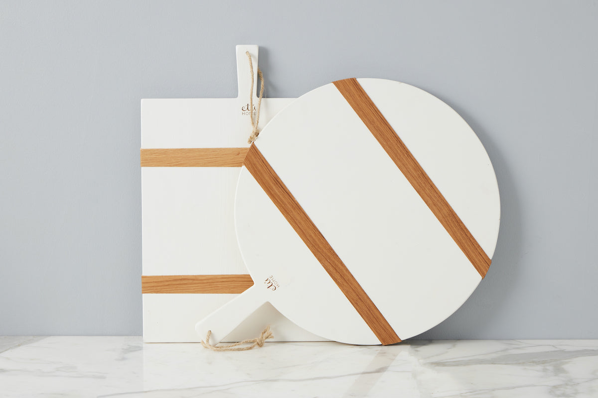 Mod Charcuterie Cheese Board, Medium Round, White