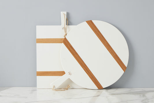 Mod Charcuterie Cheese Board, Medium Round, White