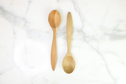 Euro Serving Spoon Set, Fruitwood