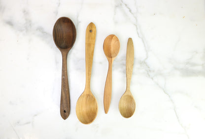 Euro Large Serving Spoon Set, Fruitwood