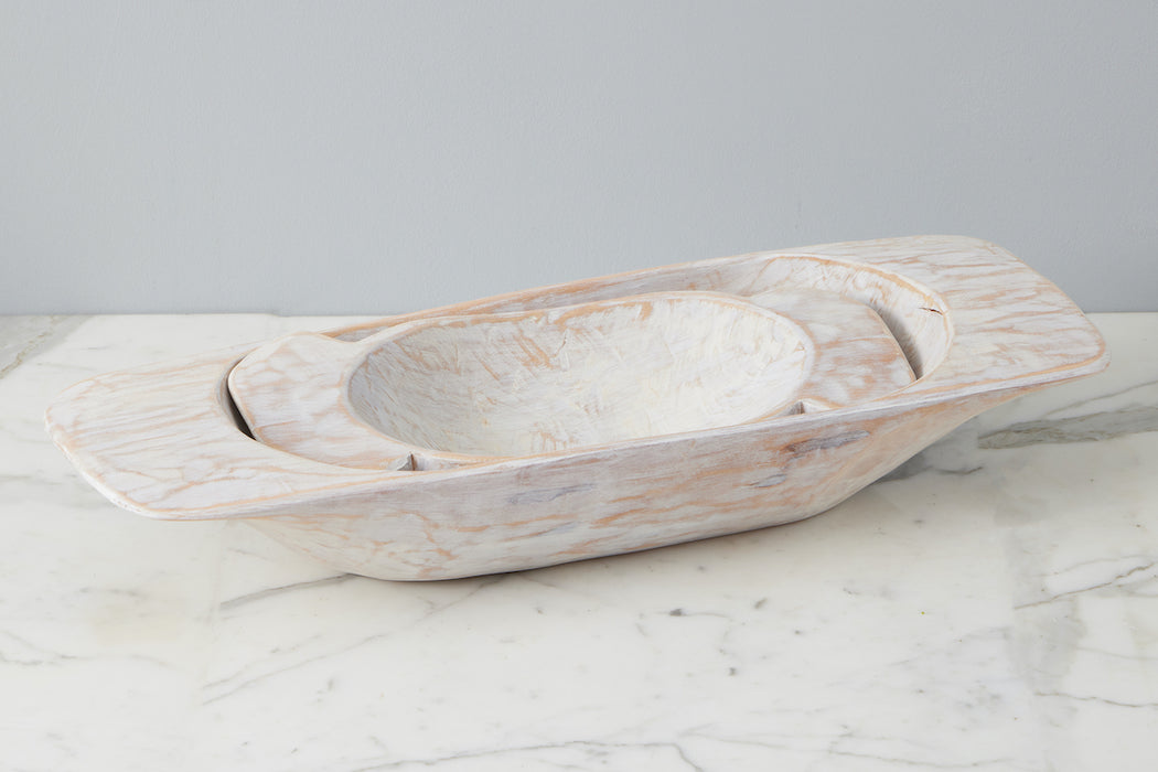 Copy of Media Dough Bowl, Antique White – Rustics for Less