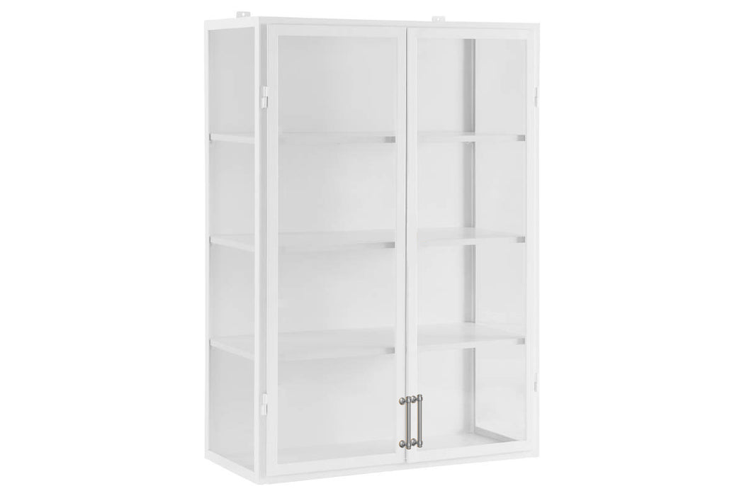 White Wall Hanging Glass Display Cabinet, 36"